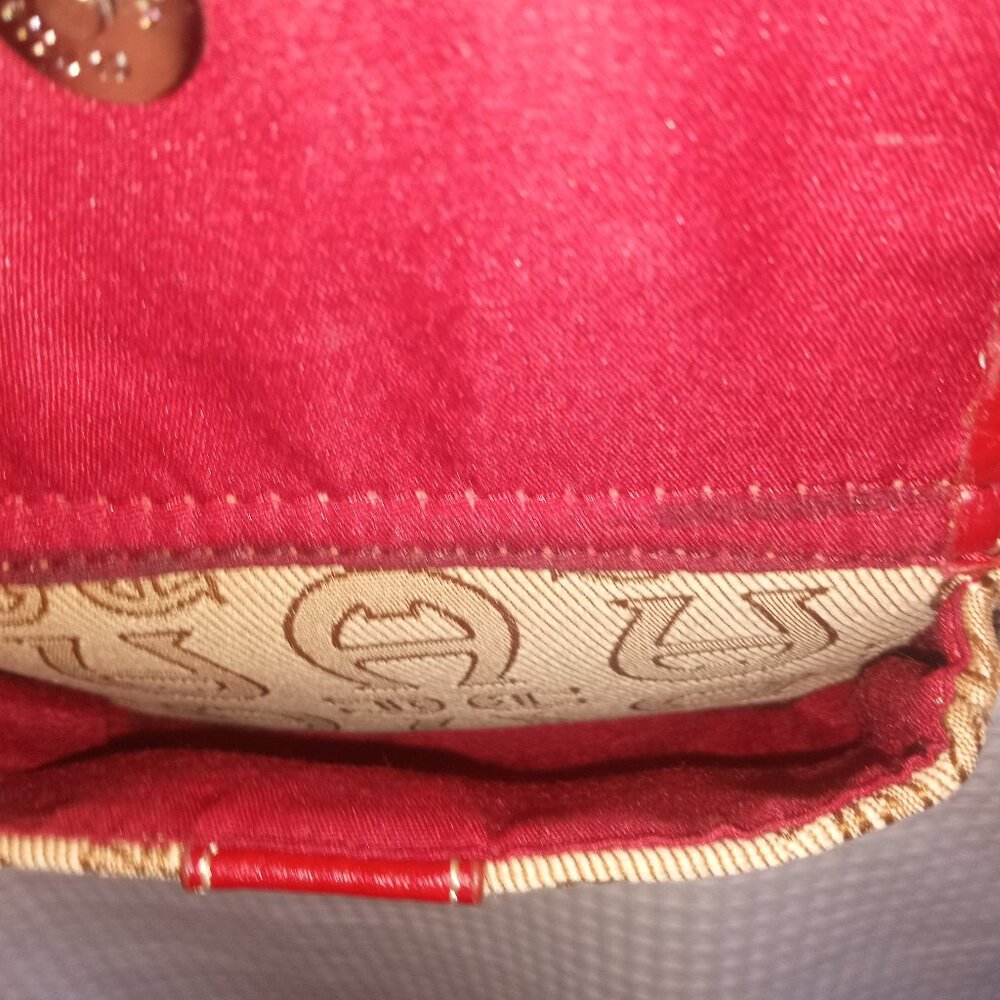 Etienne Aigner Y2K LIKE NEW Canvas Cream and Red Logo Handbag Clean No Wear - Picture 4 of 5